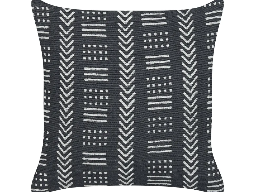 Dekokissen Geometrisches Muster Baumwolle Schwarz / Weis 45 X 45 Cm Benzoin