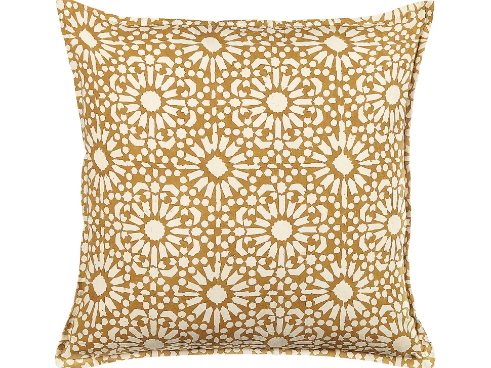 Dekokissen Geometrisches Muster Baumwolle Beige 45 X 45 Cm Ceiba