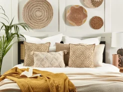 Dekokissen Geometrisches Muster Baumwolle Beige 45 X 45 Cm Ceiba