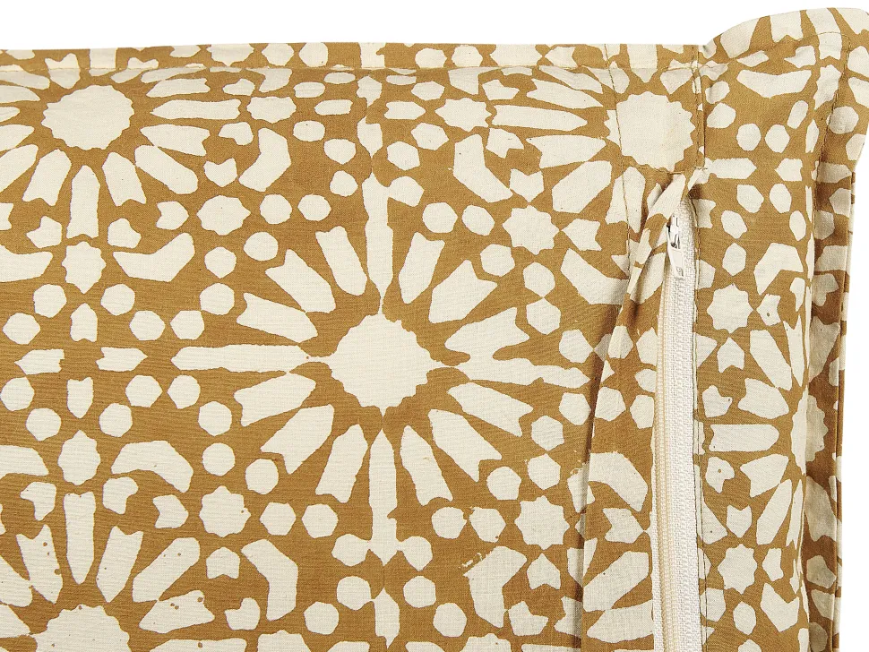 Dekokissen Geometrisches Muster Baumwolle Beige 45 X 45 Cm Ceiba