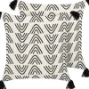 Dekokissen Geometrisches Muster Baumwolle Cremeweis / Schwarz Mit Quasten 45 X 45 Cm 2Er Set Mays