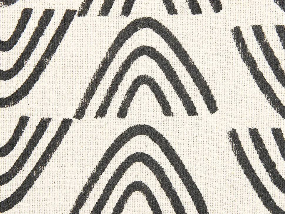 Dekokissen Geometrisches Muster Baumwolle Cremeweis / Schwarz Mit Quasten 45 X 45 Cm 2Er Set Mays