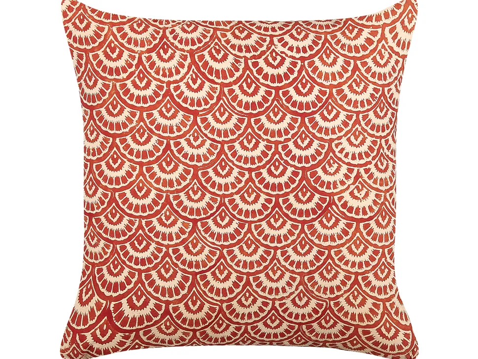 Dekokissen Geometrisches Muster Baumwolle Rot / Creme 45 X 45 Cm Rhus