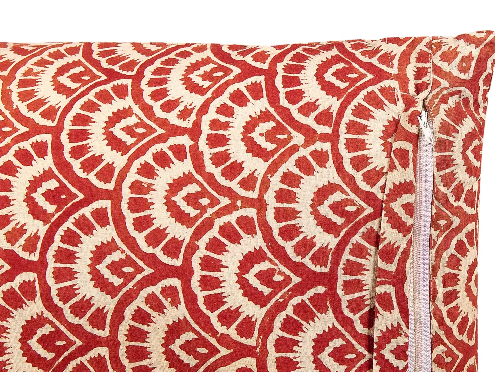 Dekokissen Geometrisches Muster Baumwolle Rot / Creme 45 X 45 Cm Rhus