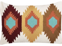 Dekokissen Geometrisches Muster Mehrfarbig Bestickt 40 X 60 Cm Danapur