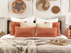 Dekokissen Geometrisches Muster Baumwolle Orange 35 X 55 Cm 2Er Set Orlaya