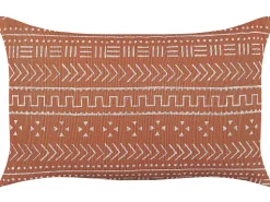 Dekokissen Geometrisches Muster Baumwolle Orange 35 X 55 Cm 2Er Set Orlaya