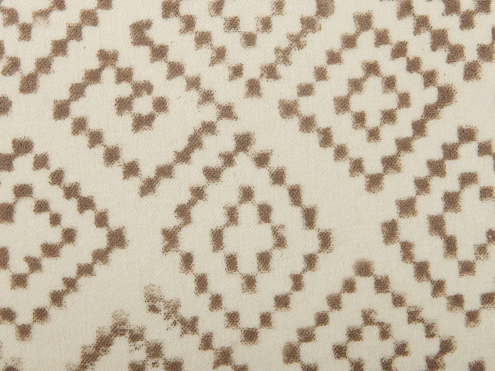 Dekokissen Geometrisches Muster Samtstoff Beige Mit Quasten 45 X 45 Cm Santolina