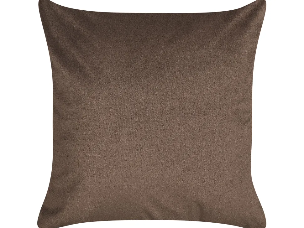 Dekokissen Gesichtsmotiv Samtstoff Braun 45 X 45 Cm 2Er Set Philodendron