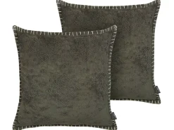 Dekokissen Grau Strukturiert 45 X 45 Cm 2Er Set Melur