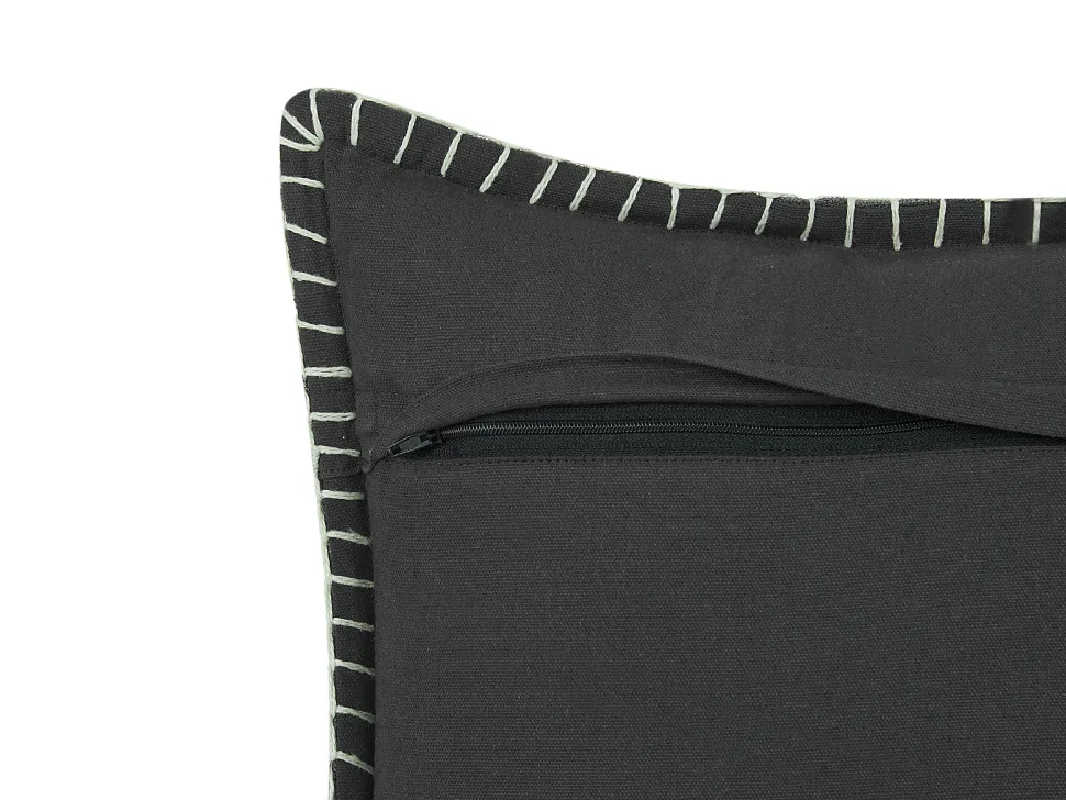 Dekokissen Grau Strukturiert 45 X 45 Cm 2Er Set Melur