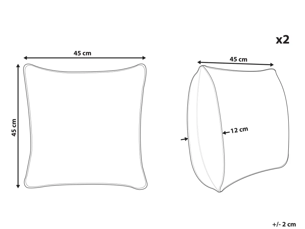 Dekokissen Grau Strukturiert 45 X 45 Cm 2Er Set Melur
