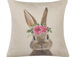 Dekokissen Hasenmotiv Grau / Rosa 45 X 45 Cm 2Er Set Tulipa
