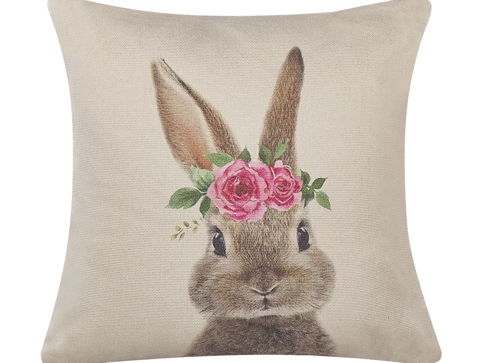 Dekokissen Hasenmotiv Grau / Rosa 45 X 45 Cm 2Er Set Tulipa