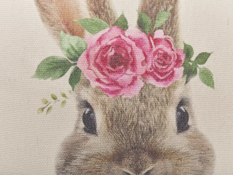 Dekokissen Hasenmotiv Grau / Rosa 45 X 45 Cm 2Er Set Tulipa