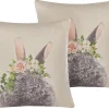 Dekokissen Hasenmotiv Mehrfarbig 45 X 45 Cm 2Er Set Fatsia