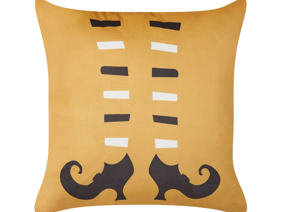 Dekokissen Hexenstiefel-Motiv Samtstoff Orange 45 X 45 Cm 2Er Set Covasna