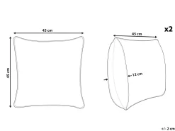 Dekokissen Kariertes Muster Schwarz / Creme 45 X 45 Cm 2Er Set Yoncali