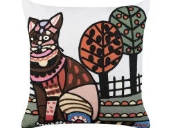 Dekokissen Katzenmotiv Mehrfarbig Bestickt 50 X 50 Cm 2Er Set Mehsana