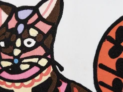Dekokissen Katzenmotiv Mehrfarbig Bestickt 50 X 50 Cm Mehsana