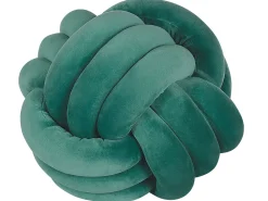 Dekokissen Knoten Ball Flechtmuster Samtstoff Grun 30 X 30 Cm Malni
