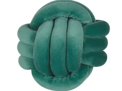 Dekokissen Knoten Ball Flechtmuster Samtstoff Grun 30 X 30 Cm Malni
