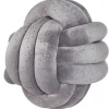 Dekokissen Knoten Ball Flechtmuster Mit Glitzer Samtstoff Grau 30 X 30 Cm Malni