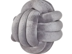 Dekokissen Knoten Ball Flechtmuster Mit Glitzer Samtstoff Grau 30 X 30 Cm Malni