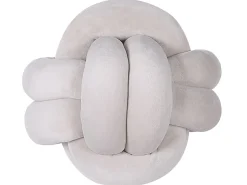 Dekokissen Knoten Ball Flechtmuster Samtstoff Grau 20 X 20 Cm Malni