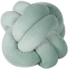 Dekokissen Knoten Ball Flechtmuster Samtstoff Grun 20 X 20 Cm Malni