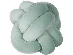 Dekokissen Knoten Ball Flechtmuster Samtstoff Grun 20 X 20 Cm Malni