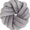 Dekokissen Knoten Flechtmuster Mit Glitzer Samtstoff Grau 30 X 30 Cm Akola