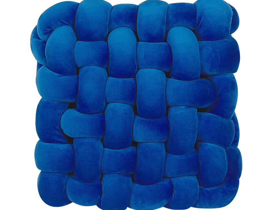 Dekokissen Knoten Flechtmuster Blau 30 X 30 Cm Sirali