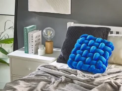 Dekokissen Knoten Flechtmuster Blau 30 X 30 Cm Sirali