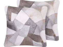 Dekokissen Kuhfell-Design Grau 45 X 45 Cm 2Er Set Neeloor