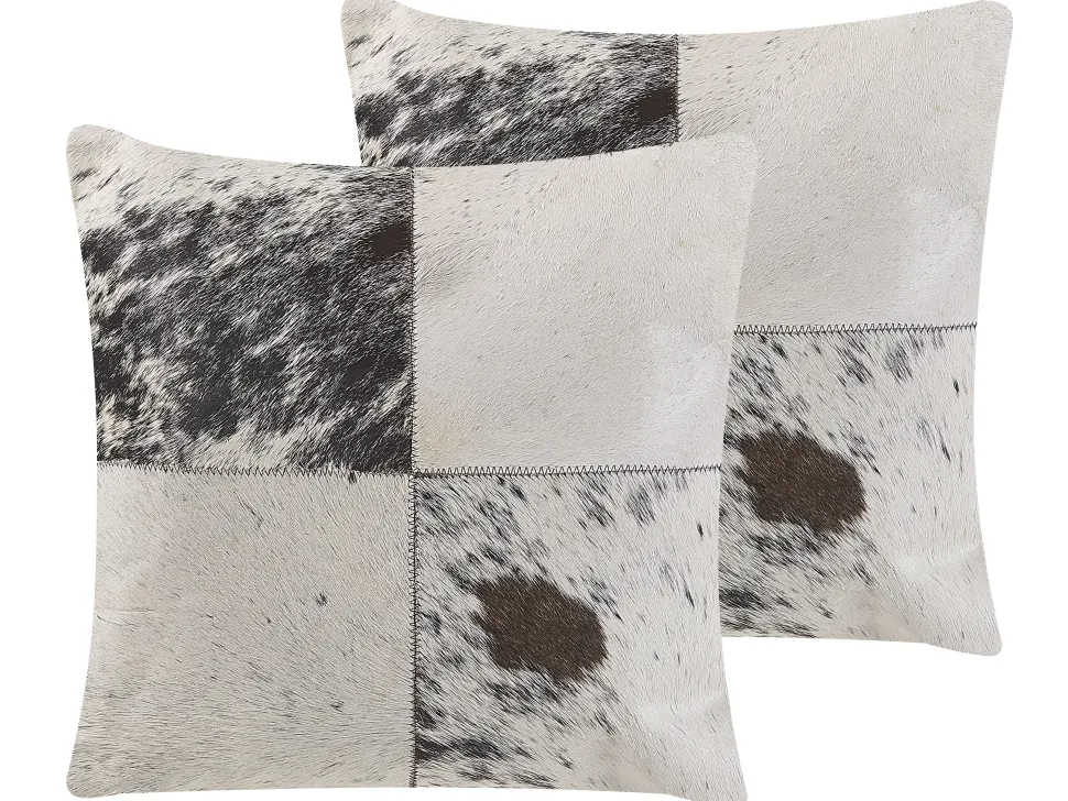 Dekokissen Kuhfell-Design Grau 45 X 45 Cm 2Er Set Marady