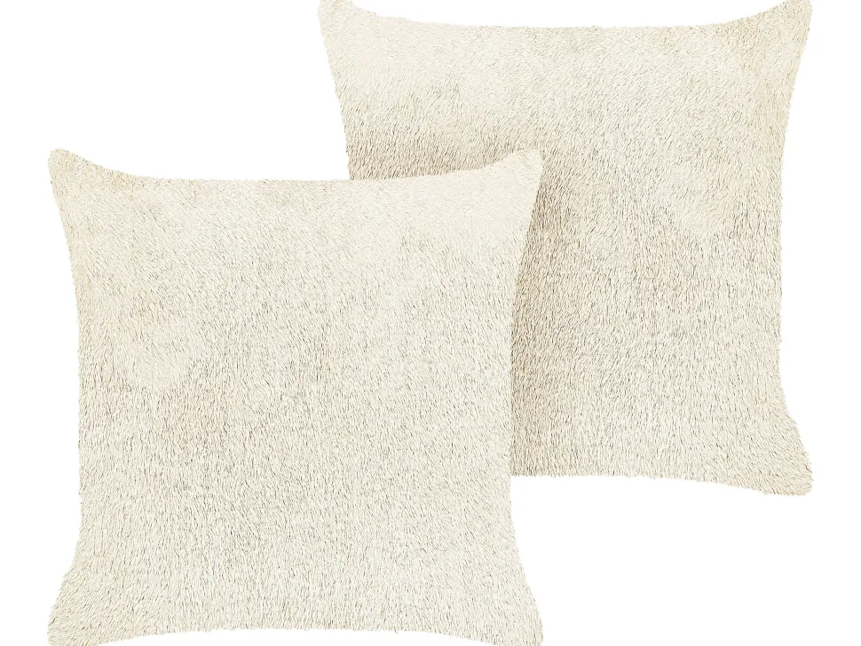 Dekokissen Kunstfell Hellbeige 45 X 45 Cm 2Er Set Pilea