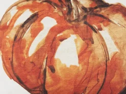 Dekokissen Kurbis-Motiv Samtstoff Beige / Orange 45 X 45 Cm 2Er Set Curbita