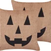 Dekokissen Kurbis-Motiv Samtstoff Beige 45 X 45 Cm 2Er Set Sebes