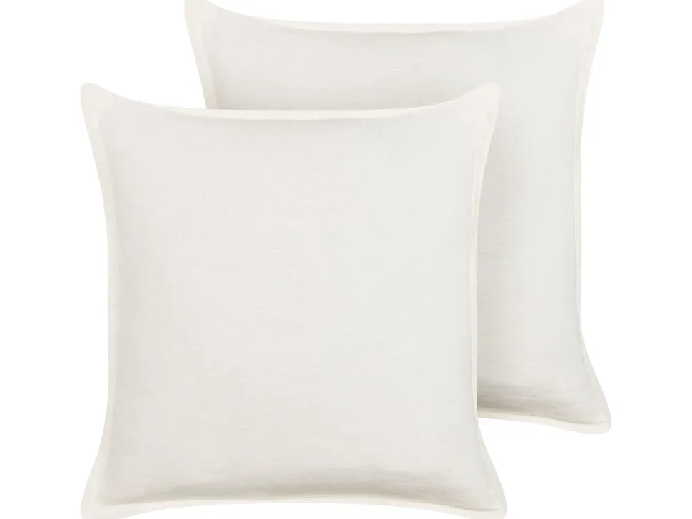 Dekokissen Leinen Cremeweis 45 X 45 Cm 2Er Set Subulata