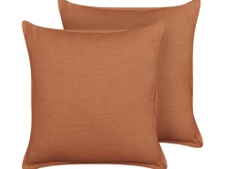 Dekokissen Leinen Orange 45 X 45 Cm 2Er Set Sagina