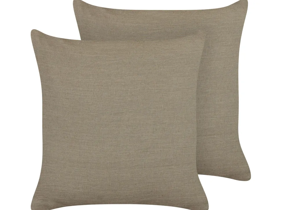 Dekokissen Leinen Taupe 45 X 45 Cm 2Er Set Sagina