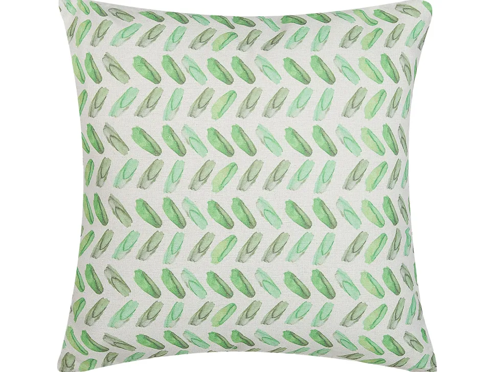 Dekokissen Leinenoptik Weis / Grun 45 X 45 Cm 2Er Set Prunus