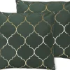 Dekokissen Marokkanisches Muster Dunkelgrun / Gold 45 X 45 Cm 2Er Set Alyssum