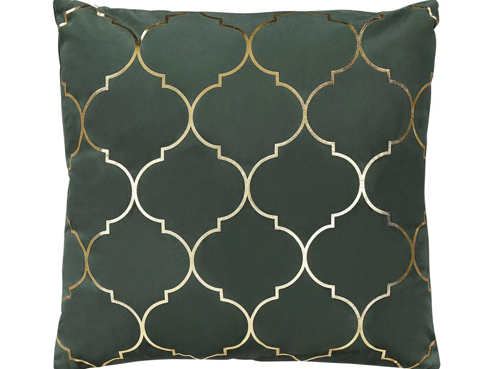 Dekokissen Marokkanisches Muster Dunkelgrun / Gold 45 X 45 Cm 2Er Set Alyssum
