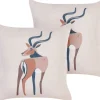 Dekokissen Mit Antilopen Motiv Beige 45 X 45 Cm 2Er Set Abal