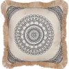 Dekokissen Mit Fransen Beige / Schwarz 45 X 45 Cm Geranium