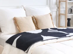 Dekokissen Mit Fransen Geometrisches Muster Sandbeige 45 X 45 Cm 2Er Set Lonar