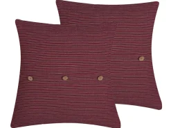 Dekokissen Mit Knopfen Streifenmuster Rot 43 X 43 Cm 2Er Set Campanula