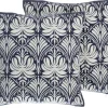 Dekokissen Mit Ornamenten Baumwolle Weis-Dunkelblau 45 X 45 Cm 2Er Set Nemesia